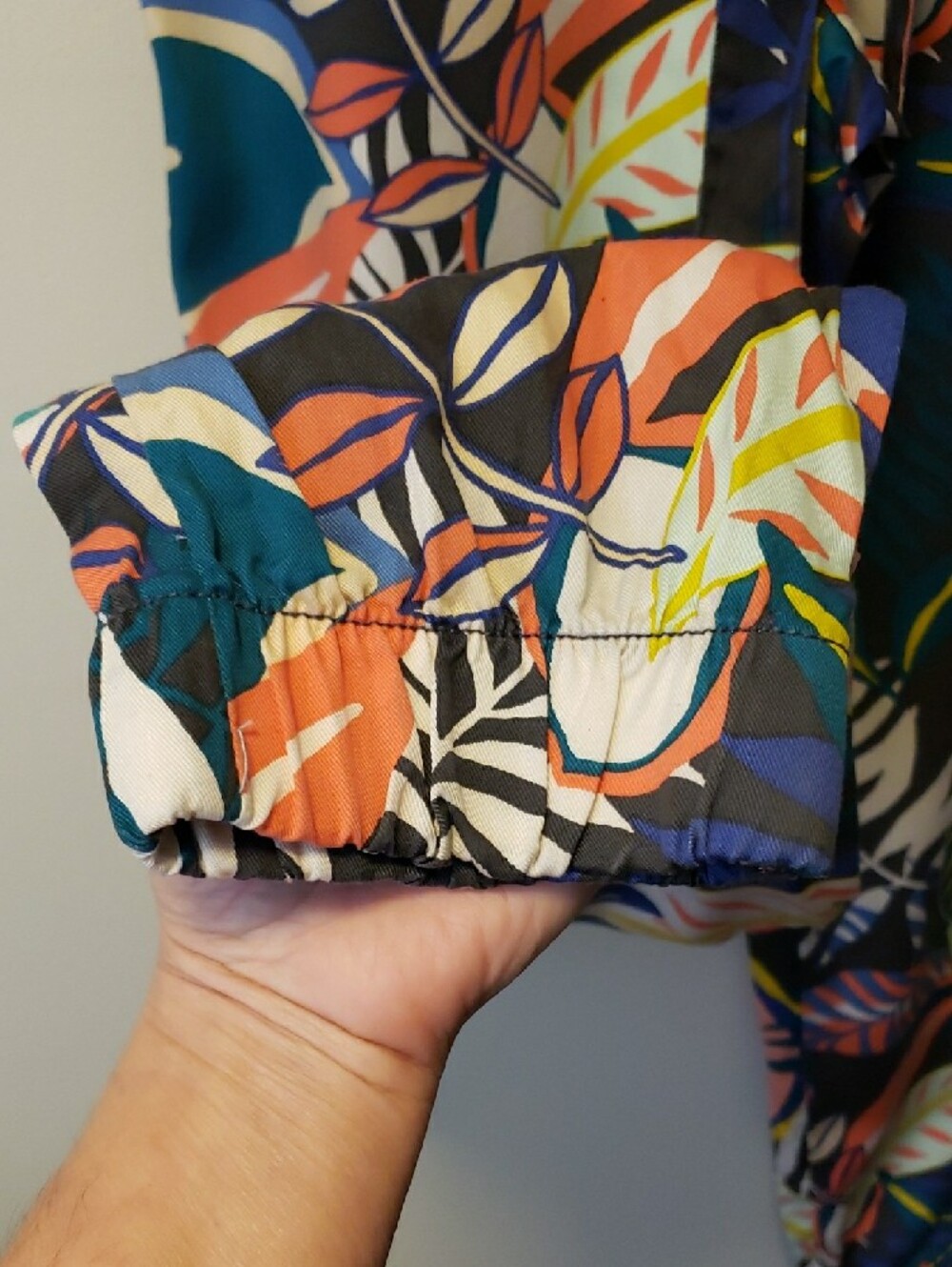C&C California Tropical Print Drawstring Pants - Blue, Coral, Black - Picture 4 of 9